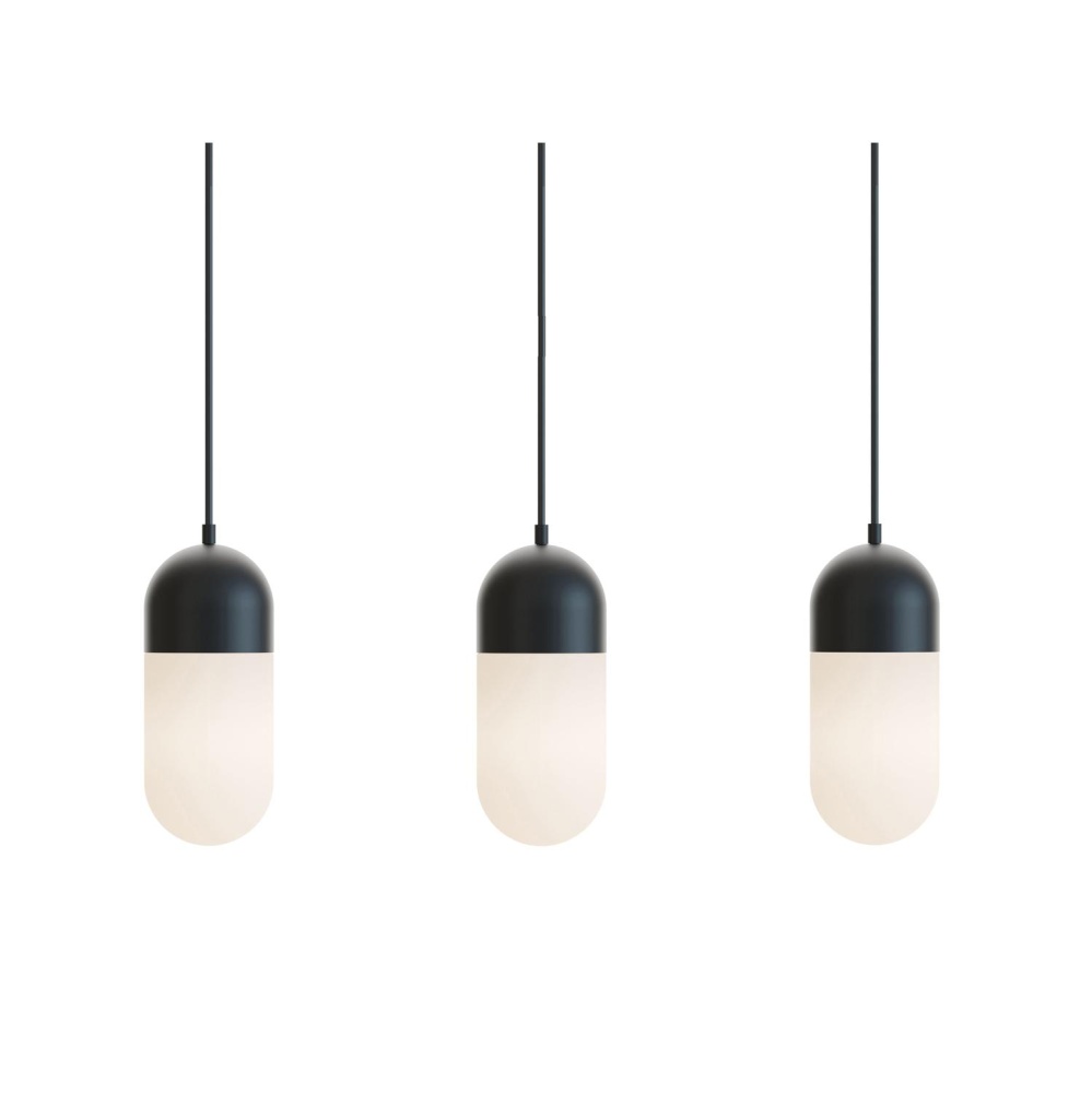 Irvine 3 Light Linear Pendant, 120V, 45W, 5 CCT, BK