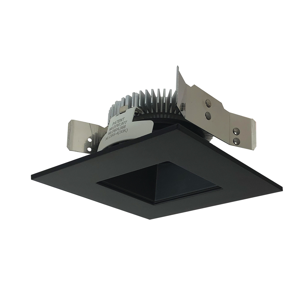 4" Cobalt Shallow High Lumen LED Trim, Square/Square Regress, 1250lm, 3000K, Black