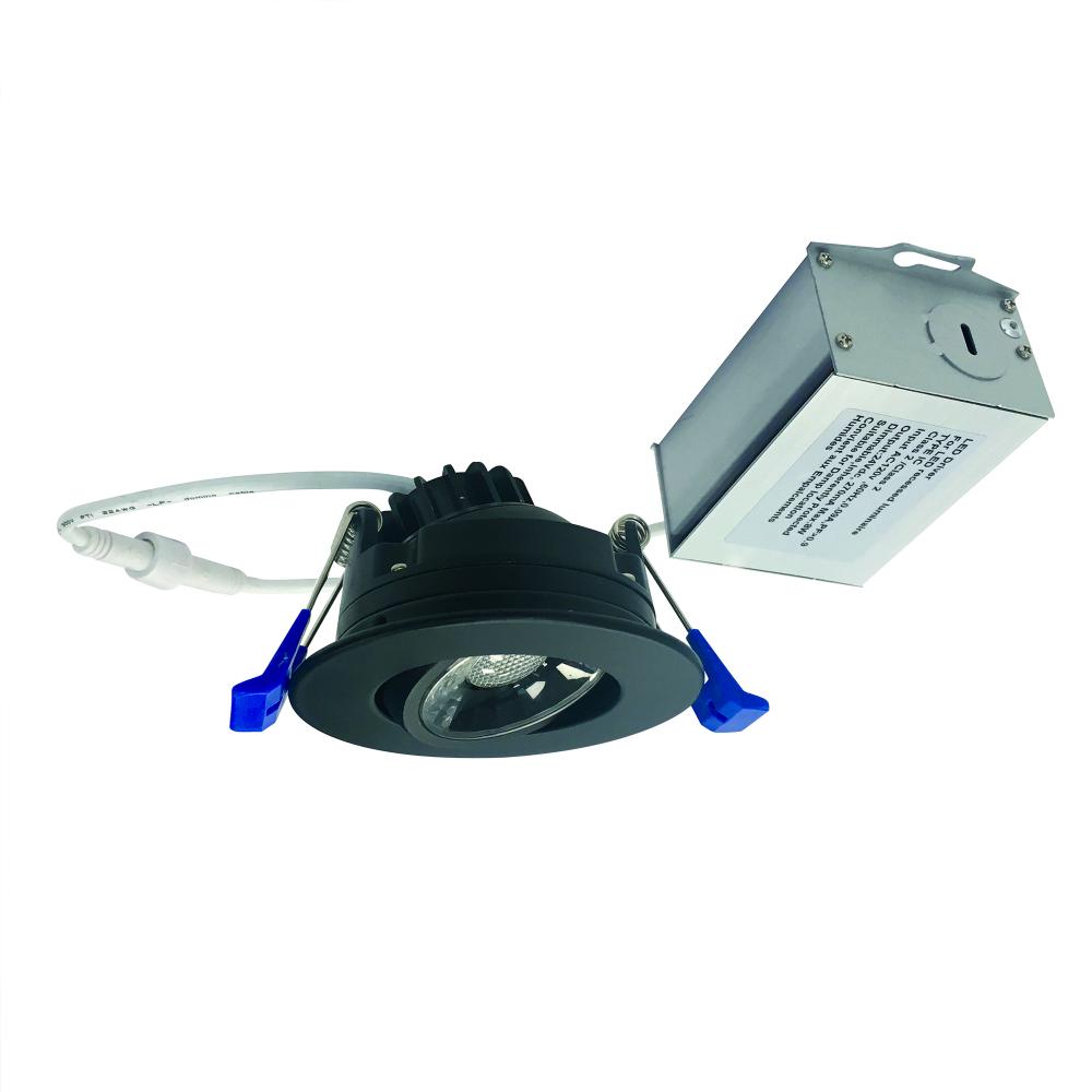 2" M2 Round LED Adjustable Gimbal, 400lm / 6W, 2700K, 120V, Matte Black