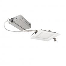 Nora NEFLINTW-S4MPWLE4 - 4" FLIN Square Wafer LED Downlight with Selectable CCT, Matte Powder White Finish, 120-277V