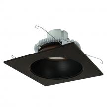 Nora NLCBC2-65327BZBZ/10LE4 - 6" Cobalt Click Square Retrofit Reflector with Round Aperture, 1000lm / 12W, 2700K, Bronze