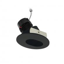 Nora NPRLV-4RSLCDXBB - 4" Pearl 12V LED Round Adjustable Slot Aperture Retrofit, 550lm / 10W, Comfort Dim, Black Slot