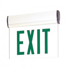 Nora NX-810-LEDGMW - Surface Adjustable LED Edge-Lit Exit Sign, AC Only, 6" Green Letters, Single Face / Mirrored