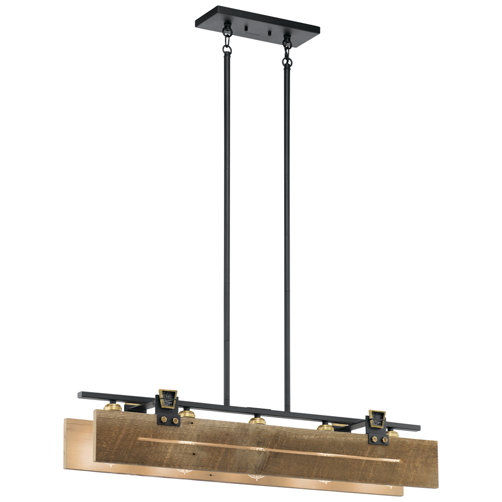 Ridgewood 5 Light Linear Chandelier Textured Black