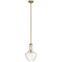 Kichler 42141NBR - Everly 15.25" 1 Light Bell Pendant Clear Glass Natural Brass