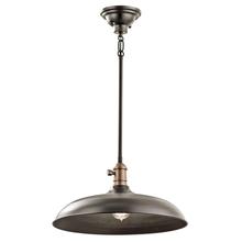 Kichler 42585OZ - Cobson 8" 1 Light Convertible Pendant or Semi Flush Olde Bronze with Natural Brass Accents