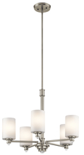 Kichler 43923NI - Joelson 19.75" 5 LT Chandelier with Satin Etched Cased Opal and Clear Glass