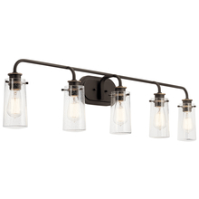 Kichler 45461OZ - Braelyn 44" 5 Light Vanity Light with Clear Seeded Glass Olde Bronze
