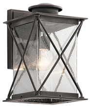 Kichler 49745WZC - Argyle 15" 1 Light Outdoor Wall Light with Clear Seeded Glass in Weathered Zinc