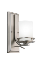 Kichler 5076NI - Hendrik 12" 1 Light Wall Sconce with Satin Etched Cased Opal Glass Brushed Nickel