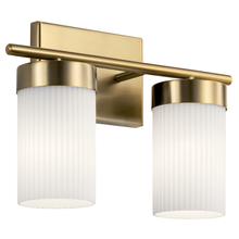 Kichler 55111BNB - Ciona 14.5" 2 Light Vanity Lighte with Round Ribbed Glass Brushed Natural Brass