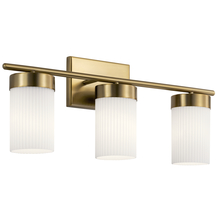 Kichler 55112BNB - Ciona 24" 3 Light Vanity Lighte with Round Ribbed Glass Brushed Natural Brass