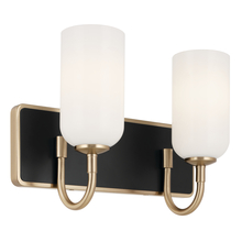Kichler 55162CPZ - Solia 14.25 Inch 2 Light Vanity with Opal Glass in Champagne Bronze with Black