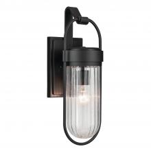 Kichler 59124BKT - Brix 19.25 inch 1 Light Outdoor Wall Light with Ribbed Clear Glass in Textured Black