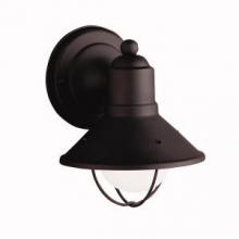 Kichler 9021BK - Seaside 7.5" 1 Light Outdoor Wall Light with Glass Globe Black