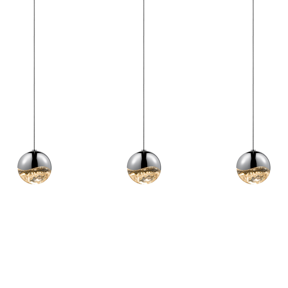 3-Light Rectangle Medium LED Pendant