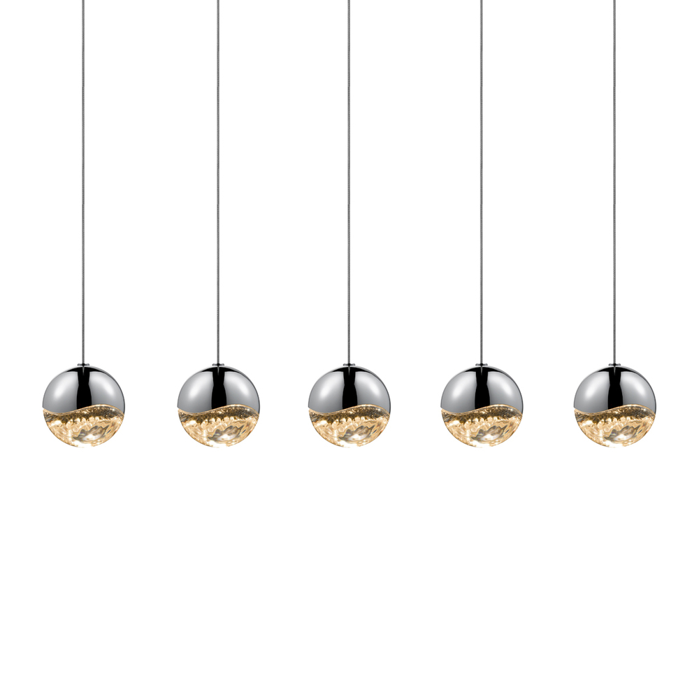 5-Light Rectangle Medium LED Pendant