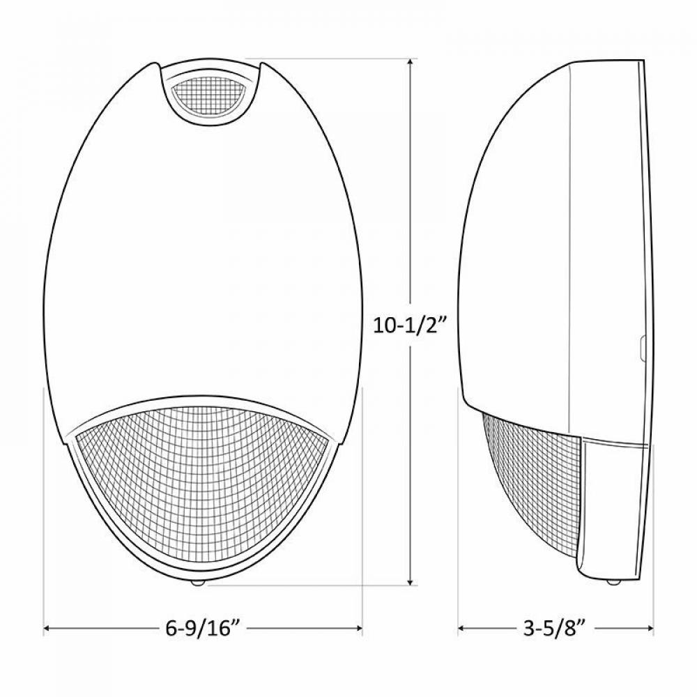 Wet Location Die Cast 6W LED Wall Pack With Emergency Feature, SDT, Cold Weather