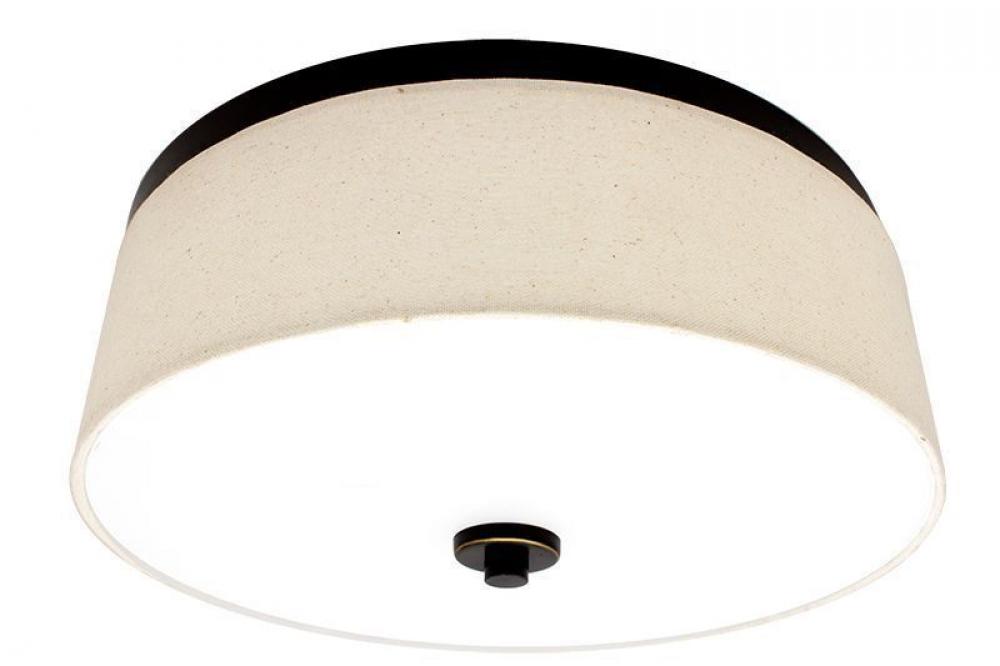 INTEGRATED LED FABRIC DRUM 15in 23W 1380LM C90 5CCT 27/30/35/40/50K, BRONZE