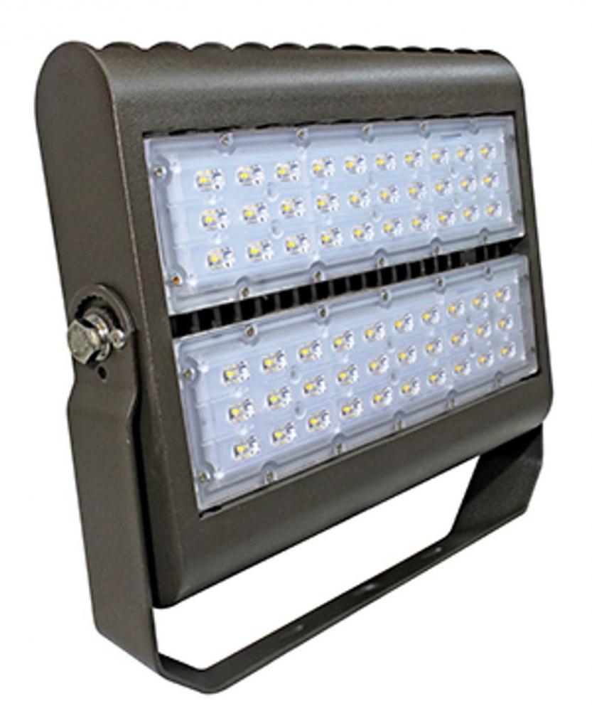 SLIM LED FLOOD, 100~277V, 100W, 10000LM, 3000K, Dark Bronze, Trunnion, IP65, Dimmable UL, DLC