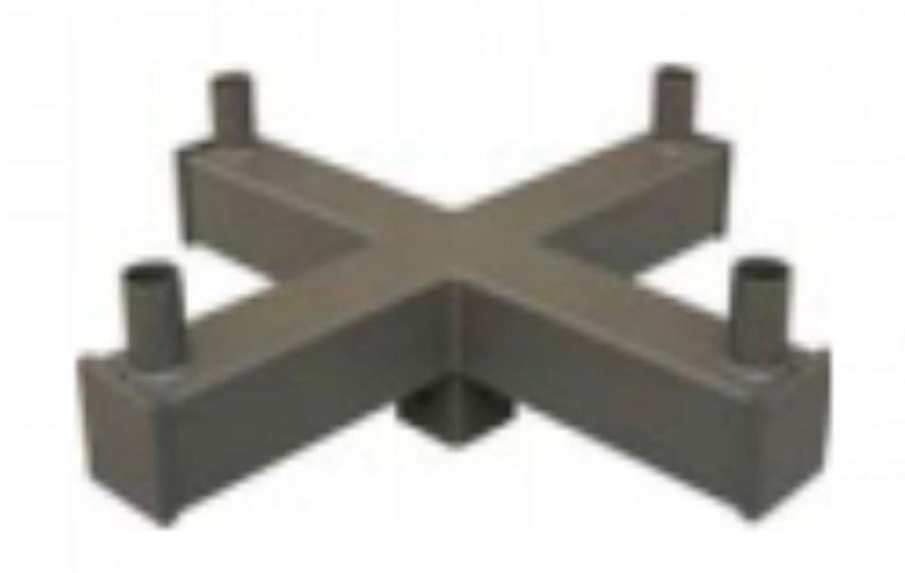 4" 90 DEGREE QUAD SQ VERT. TENON - BRONZE