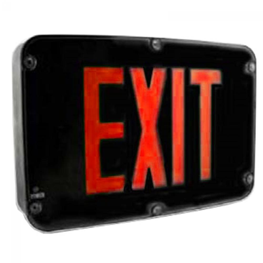 NEMA 4X RATED LED EXIT SIGN, SINGLE FACE, RED BLACK