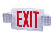 Westgate MFG C3 XT-CL-RW-EM - All LED Exit/Emergency Light Combo, Sgl/Dbl Face, Red Letters White Housing, 120/277V