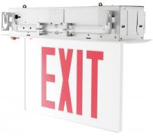 Westgate MFG C3 XTR-1RCA-EM - RECESSED EXIT LIGHTING, SINGLE FACE, RED ON CLEAR PANEL, ALUMINUM HOUSING