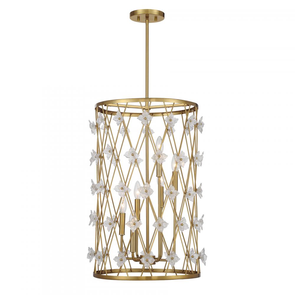 Bailey 6-Light Pendant in Warm Brass