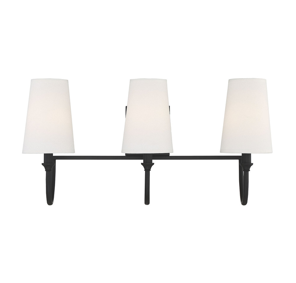 Cameron 3-Light Bathroom Vanity Light in 
Matte Black