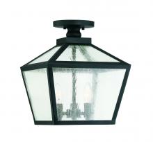 Savoy House 5-105-BK - Woodstock 3-Light Outdoor Ceiling Light in Black