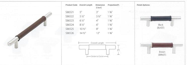 STAINLESS STEEL LEATHER BAR PULL