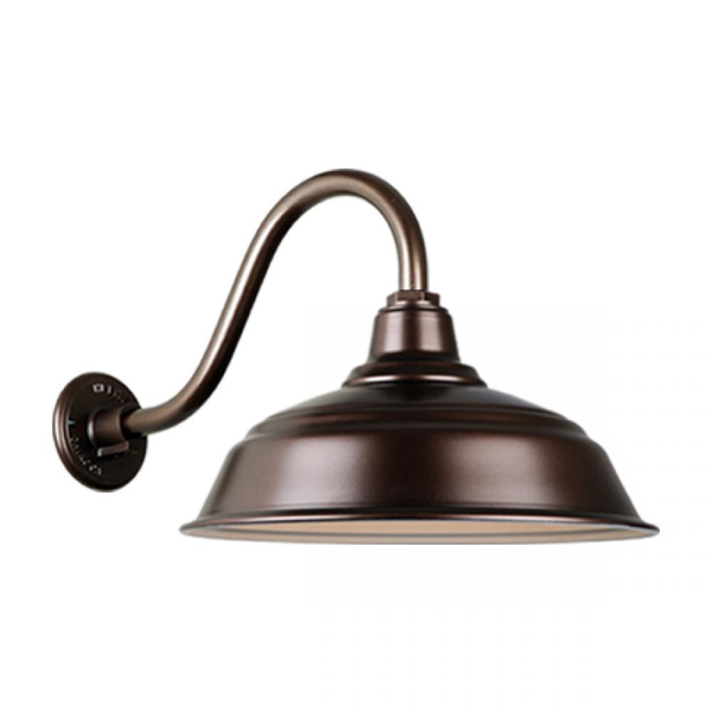 17" Gooseneck Light Warehouse Shade, QSNB-42 Arm