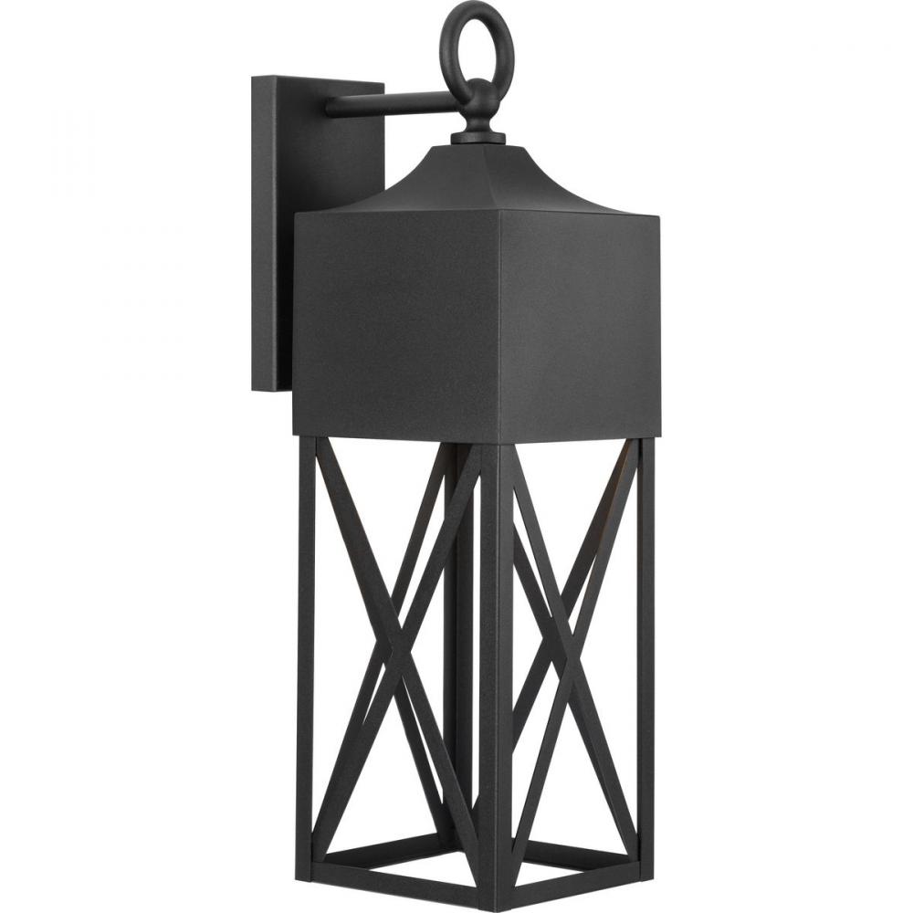 Birkdale Collection One-Light Modern Farmhouse Textured Black Outdoor Wall Lantern