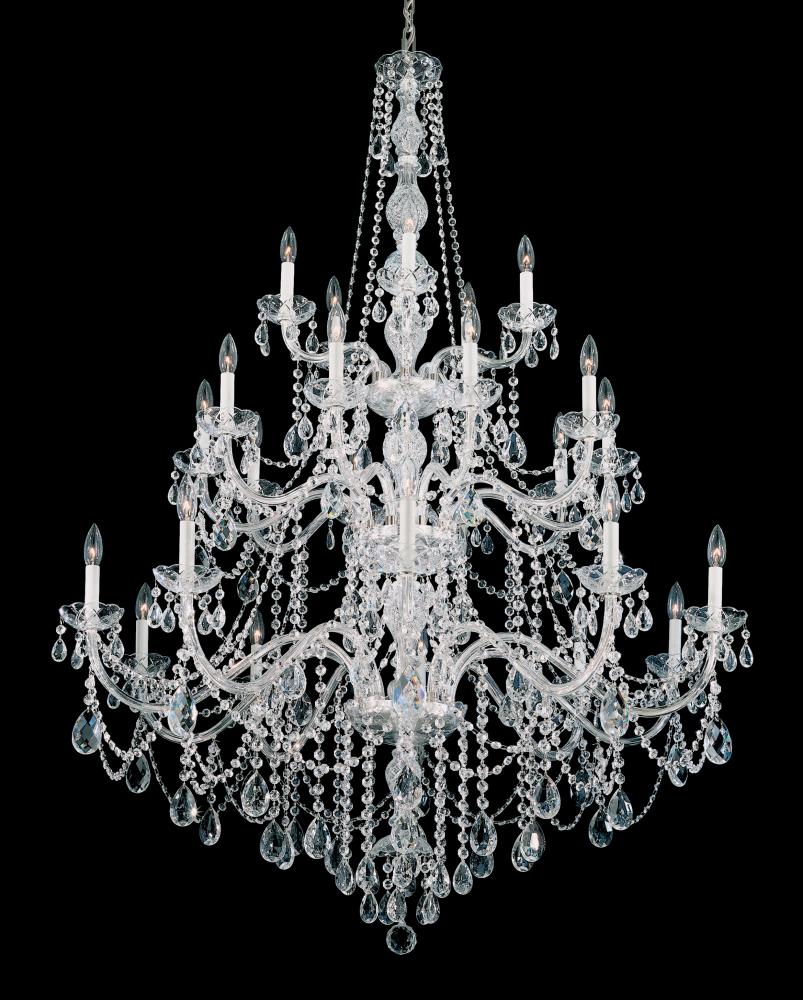 Arlington 25 Light 120V Chandelier in Polished Silver with Heritage Handcut Crystal