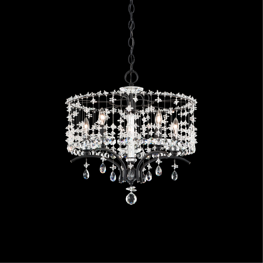 Bella Rose 5 Light 120V Chandelier in White with Heritage Handcut Crystal