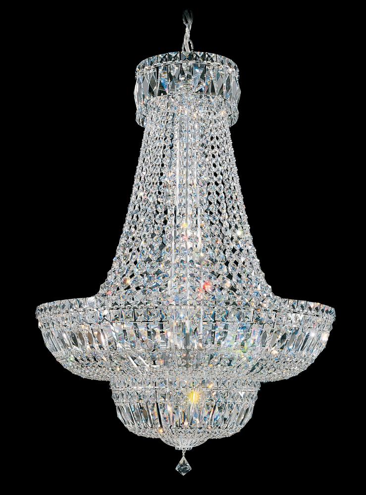 Petit Crystal Deluxe 23 Light 120V Pendant in Polished Silver with Optic Crystal