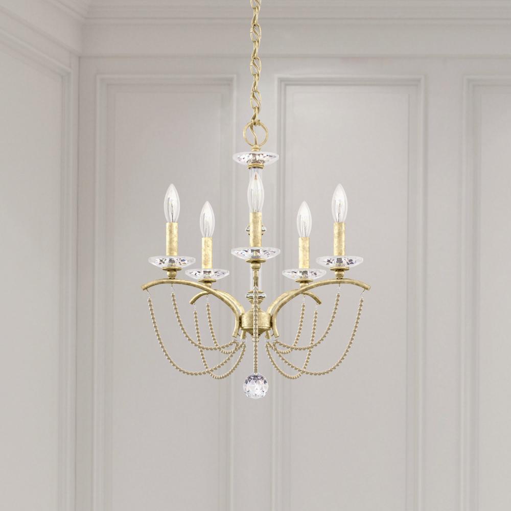 Priscilla 5 Light 120V Chandelier in White with Optic Crystal