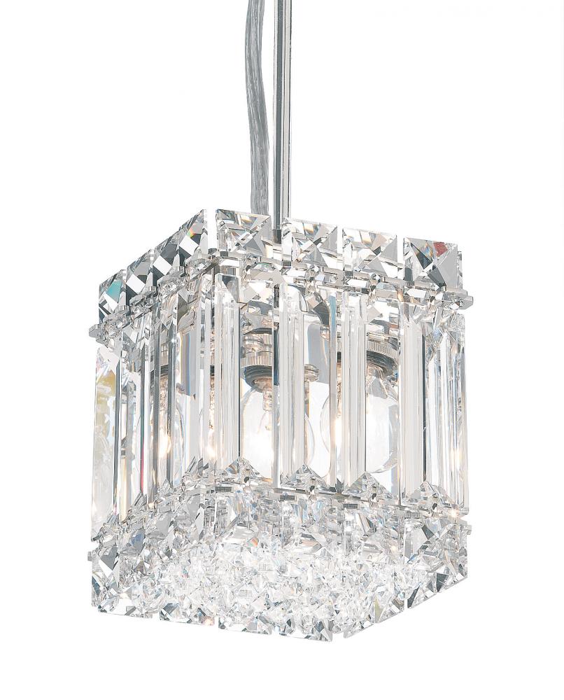 Quantum 2 Light 120V Mini Pendant in Polished Stainless Steel with Optic Crystal