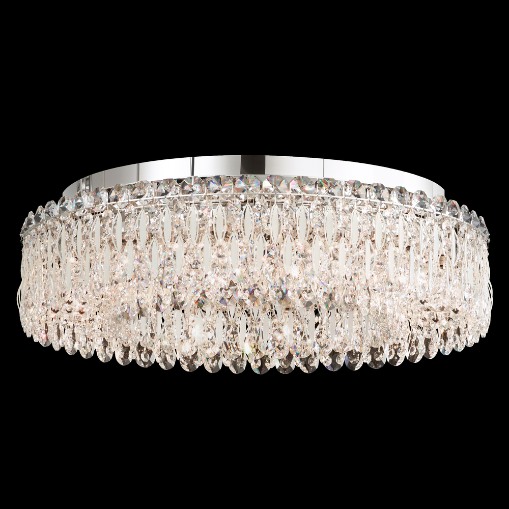 Sarella 12 Light 120V Flush Mount in Heirloom Gold with Heritage Handcut Crystal