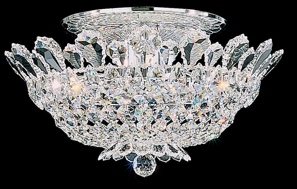 Trilliane 8 Light 120V Semi-Flush Mount in Polished Stainless Steel with Heritage Handcut Crystal