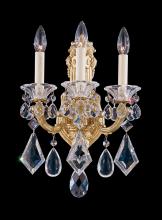 Schonbek 1870 5071-22 - La Scala 3 Light 120V Wall Sconce in Heirloom Gold with Heritage Handcut Crystal