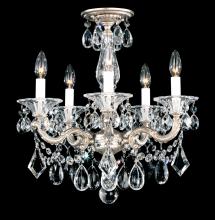 Schonbek 1870 5345-23S - La Scala 5 Light 120V Semi-Flush Mount or Chandelier in Etruscan Gold with Clear Crystals from Swa