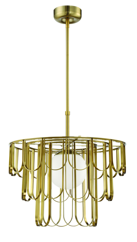 Melody 1 Light Pendant in Satin Brass
