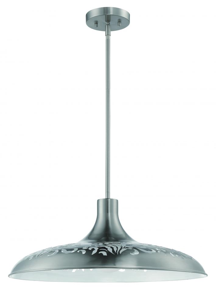 Pocco 1 Light Pendant in Brushed Polished Nickel