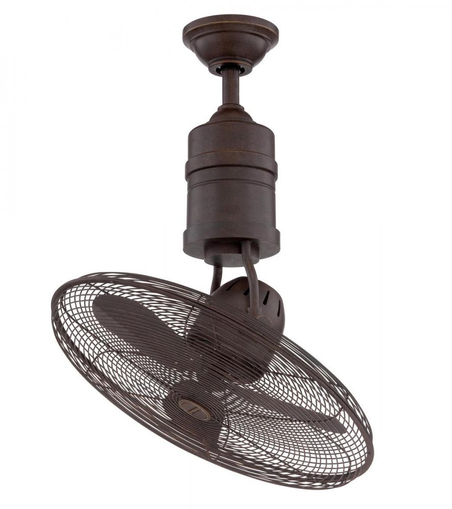 21" Rotating Cage Ceiling Fan, Damp Rated