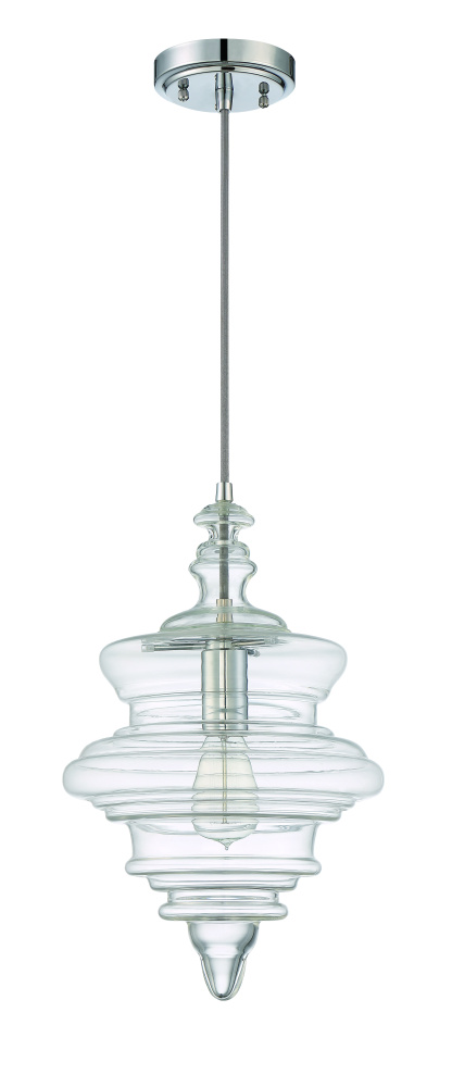 1 Light Mini Pendant with Cord in Chrome