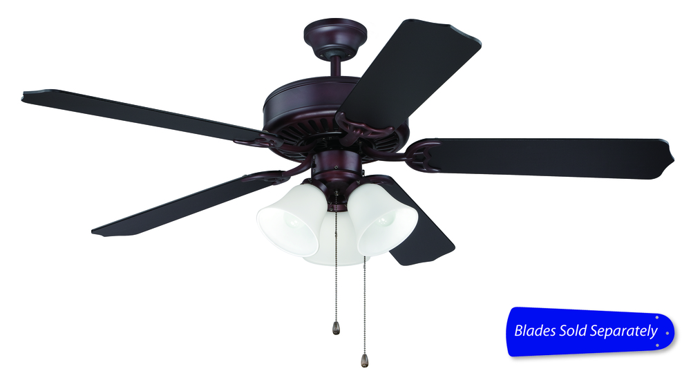 Pro Builder 205 52" Ceiling Fan with Light in Oiled Bronze (Blades Sold Separately)