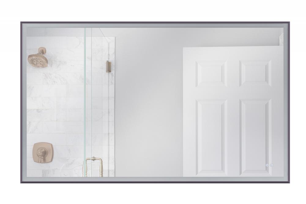 60" x 36" Rectangle Black Framed LED Mirror