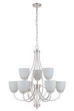 Craftmade 49929-BNK-WG - Serene 9 Light Chandelier in Brushed Polished Nickel (White Glass)
